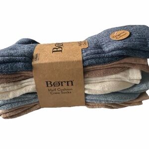 Børn Men’s Show Size 6-12 Half Cushion Crew Socks. 5 Pack. Multicolor. NWT